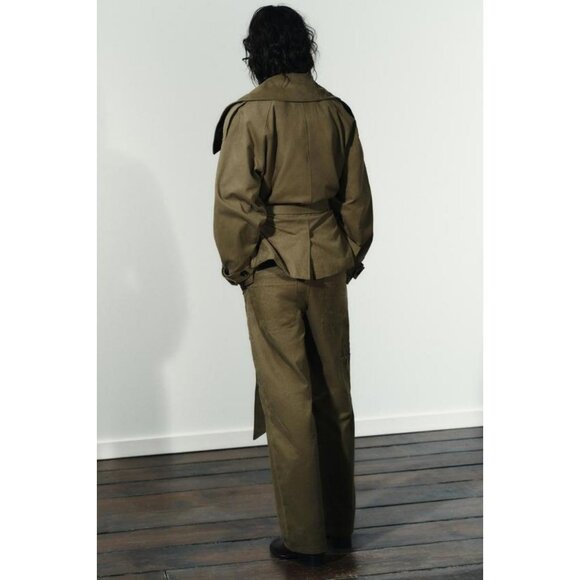 ZARA BELTED COTTON TRENCH COAT - Picture 5 of 9